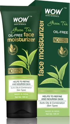 WOW SKIN SCIENCE Green Tea Face Moisturizer - OIL FREE - Quick Absorbing - Non Sticky - contains Green Tea Extract - for Refining & Nourishing Skin - No Parabens, Silicones & Mineral Oil - 100mL