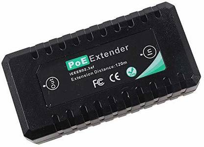 G-vision POE Extender 120 MTR 1 Port 10/100M PoE Extender IEEE802.3af for Ethernet Security Systems 2 Ports 100 Mbps Fully Managed Network Switch