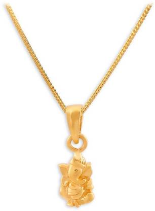 KUNDLI GEMS Gold Ganesh Ji Pendant Beautiful & Stylish Ganpati Pendant for unisex Gold-plated Stone Pendant