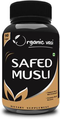 Organic Vasi White-Safed Musli Capsules for Men Premium Quality to Boost Absorption