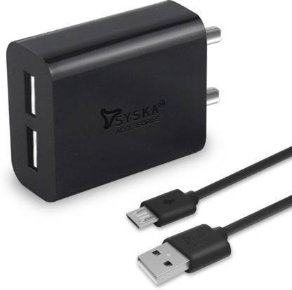 Syska 15 W 3.1 A Multiport Mobile Charger with Detachable Cable