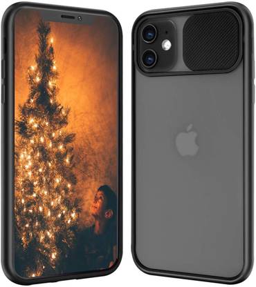 VONZEE Back Cover for iPhone 11 Slide Cover Camera Lens Protector Matte Translucent & Soft Edges Case Cover