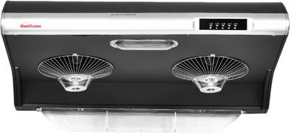 Sunflame GLPRIA DX 75 CM Auto Clean Wall Mounted BLACK SILVER 1000 CMH Chimney
