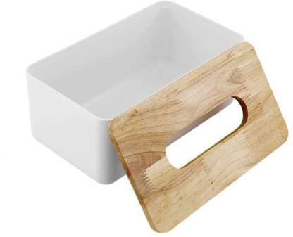 oddpod Modern Pine Wood & Plastic Tissue Paper Holder & Napkin Dispenser 603-TissueHolder-Yellow/Brown Paper Dispenser