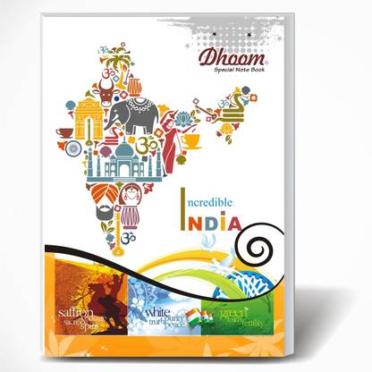 Dhoom 168 Pages A4 Note Book | Pack of 6 | Single Line Ruled A4 Size | 29 x 21 CM | A4 Registers | Notebook Copy for Students of School, College and Office Use | Combo Set of Notebooks Or Long Register A4 Note Book Single Line Ruled 168 Pages