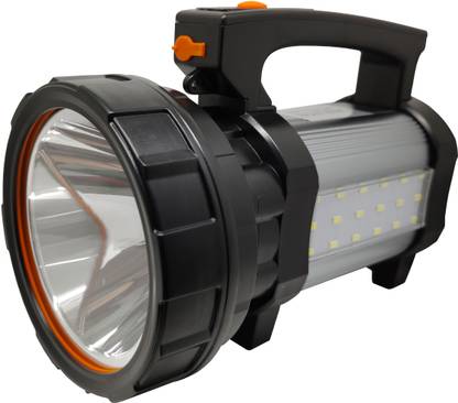 shoptric 120W Blinker Laser light Rechargeable Waterproof Torch Up to 1500 Meter High Range Emergency Torch With 18 Big SMD Side Light For More Brightness & Very Strong Aluminum Body With Maximum Lightning Time Torch