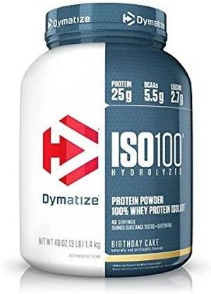 DYMATIZE Iso 100 Hydrolyzed Protein Powder - 100% Whey Protein Isolate - 3lbs Whey Protein