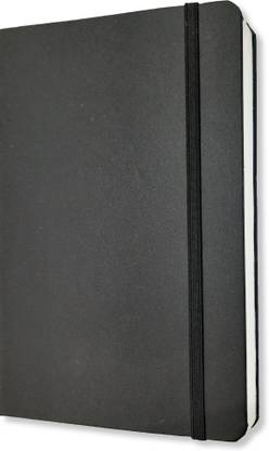 LRS Sketch Book A5 Size - Black Cover with Elastic Strap - 48 Sheets (96 Pages) 160 GSM Natural Cartridge Paper - Completely Handmade Sketch Pad
