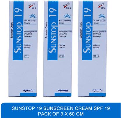 SUNSTOP Sunscreen - SPF 50 19 Sunscreen Cream SPF 19 - best sun protection cream for face(pack of 3)60g