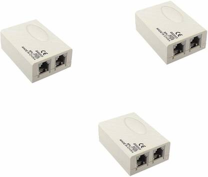 LipiWorld  TV-out Cable ADSL VDSL APDT Splitter for Landline Telephone and Broadband Modem Box Internet Phone Filter Splitter (3 PCS)