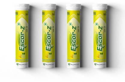 ESCOR-Z Effervescent Vitamin C,Lime and Lemon Flavour,Pack of 4