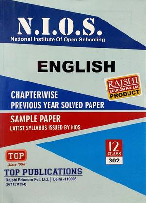 TOP NIOS Class 12 English ( 302 ) Chapterwise Previous Year Solved Paper & Sample Paper Latest Syllabus Issued By National Institute Of Open Schooling