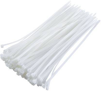 HRTRONICS 200 Pcs 8" INCH CABLE TIES 200 MM*3.6 MM WHITE NYLON ZIP WIRE ORGANISER STANDARD QUALITY FLEXIBLE SELF LOCKING TIE Nylon Flexible Straps Cable Tie (White Pack of 200) Nylon Standard Cable Tie (WHITE Pack of 200) Plastic Standard Cable Tie