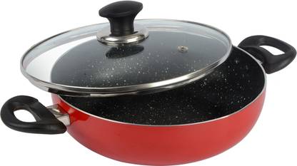Ethical MASTREO_SERIES_KADAHI/KARAHI / MULTI PURPOSE KARAHI PAN WITH GLASS LID Kadhai 24 cm diameter with Lid 2.4 L capacity