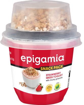 EPIGAMIA Snack Pack Greek Flavored Yogurt Strawberry Chunky Granola