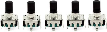 Electronic Spices Pack of 5 rotary encoder 5 PIN audio digital potentiometer 100k with switch handle Electronic Components Electronic Hobby Kit