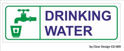 Clear Design Drinking Water Sign Emergency Sign