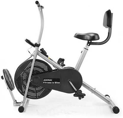 Adonai Air Bike with Twister Board Back Support & Fix Arms for Cardio Weight Loss Workout Upright Stationary Exercise Bike