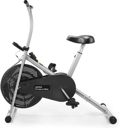 Adonai Air Bike with Fix Arms for Cardio Weight Loss Gym Workout - Semi Pre Installation Upright Stationary Exercise Bike