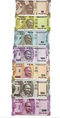 Shopper Collection Fake Notes Combo (c) (Rs.10, Rs.20, Rs.50, Rs.100, Rs.200, Rs.500, Rs.2000 Notes) Artificial Fake Notes Gag Toy