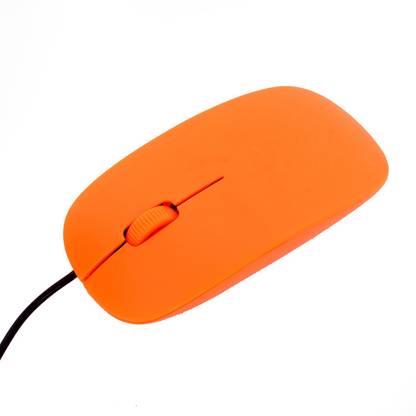 Hs Wired Mouse, Silent Buttons, 1000 DPI Optical Ultra Slim Style Wired Mouse Ambidextrous PC/Mac/Laptop – Orange Wired Ambidextrous Optical Mouse