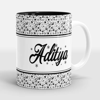 Sublikraft Name Of Aditya 2 Tone Multi Color Printed Ceramic Coffee Mug