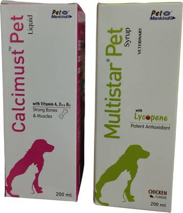 पेट मैनकाइंड CALCIMUST PET AND MULTISTAR PET SYRUP COMBO (200ML+200ML) पेट हेल्थ सप्लीमेंट्स
