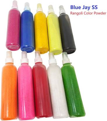 Blue jay Pack of 10 Rangoli Powder