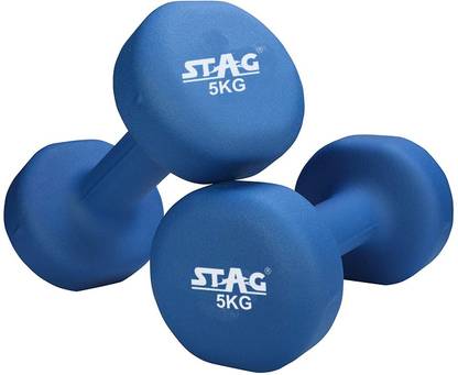 STAG FITNESS NEOPRENE 10KG (5 KG PAIR) DUMBBELLS Fixed Weight Dumbbell
