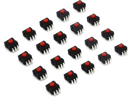 Electronic Spices PACK OF 20 Mini Red 3 Pin on-off 3 Position PCB Flashlight Push Button Switches Electronic Components Electronic Hobby Kit