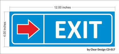 Clear Design EXIT Sign Board (Right Arrow) Emergency Sign