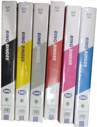 SAGA Plastic A4 2D RING BINDER FILE