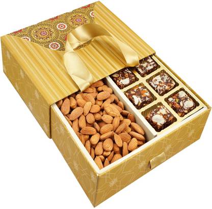Ghasitaram Gifts Bag Box of Almonds and Sugarfree Bites Combo