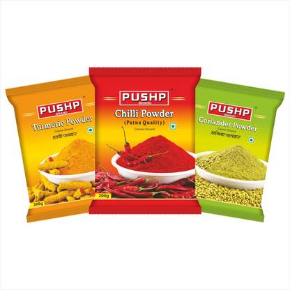 Pushp Brand Patna Mirch/Red Chilli Powder for Rich Color, Spicy Flavor, Sabzi & Everyday Combo