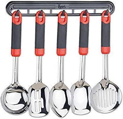 Bekner Stainless Steel Insulated grip Serving Spoon set For Home use Kitchen Tool Set