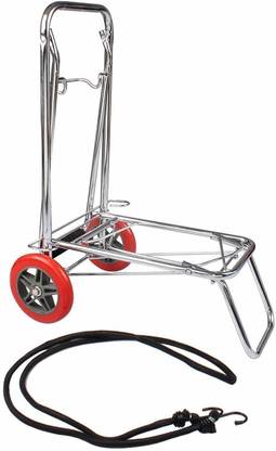 Luxafare 2 Wheel Stainless Steel Portable Small Hand cart Luggage carrier Luggage Trolley (Foldable) Luggage Trolley