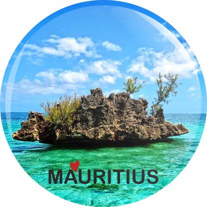 CLICK N HOME CNH-00473/ Mauritius badge fridge magnet design 2 Fridge Magnet Pack of 1