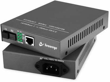 SECUREYE S-SMSF-GE Giga Fiber Media Converter to Single Port Ethernet 10/100/1000 Mbps in Pair (Transmitter and Receiver) 2 Ports 1000 Mbps Fully Managed Network Switch