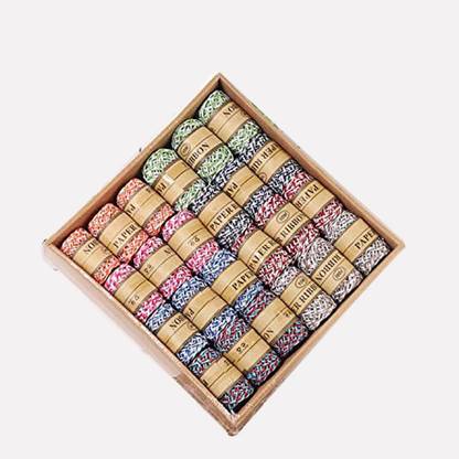 Samvardhan 240 m Raffia Multicolored Stripes Paper String for DIY Making Twisted Paper Craft Wrapping Multicolor Paper Ribbon