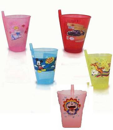 GAZE Sip-A-Cup with Built In Straw For Kids PACK OF 5