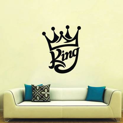 UNIQUE DECALS 30 cm king logo wall sticker (pvc vinyl covering area 40cm X 58cm ) Self Adhesive Sticker