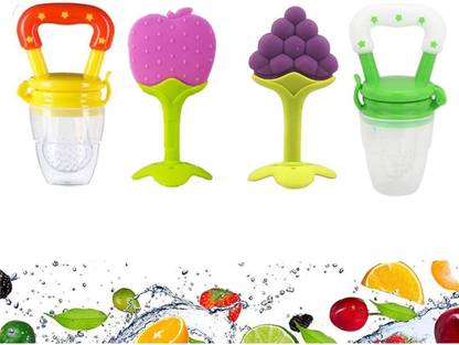 MOM'S PRIDE Baby Teething Toys - Silicone BPA Free Natural Organic Freezer Safe Teethers & Nibblers for Newborn Infant, Soft & Textured - Babies Shower Gift Teether