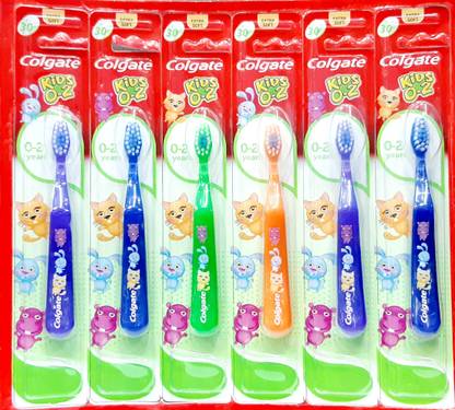 Colgate Kids 0-2 years Extra Soft Toothbrush , Pack Of 6 Extra Soft Toothbrush