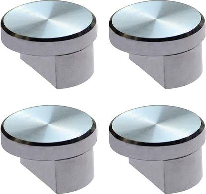 ATLANTIC Fully Brass Half Round Mirror Glass Bracket Holder 10mm | Chrome Finish | Wall Mounted | Pack of 4 Piece 15mm Shelf Bracket