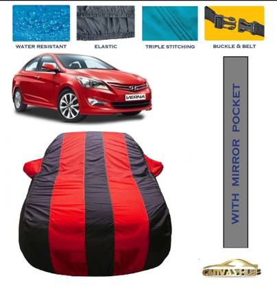 CANVAS HUB Car Cover For Hyundai Fluidic Verna 4S (With Mirror Pockets)