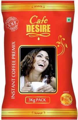 CAFE DESIRE Coffee Premix– Red Blend 3Kg Combo| 3 in 1 Coffee | Milk not required | Just add Hot Water | Rich Taste as home-made | Use manually and also Suitable for all Vending Machines Instant Coffee
