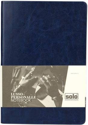 Solo Personalle Notebook with Italian Leatherette Cover A5 Note Book Unruled 192 Pages