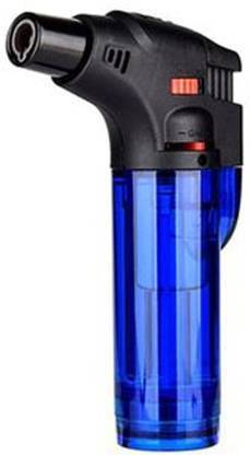 Gabbar BBQ Jet Lighter Blue Color|Gas Lock System And Adjustable Flame Lock With Lighter Stand Outdoor BBQ Welding Red Torch Turbo Jet Flame 1300 Times Spray Cigarette Pocket Size Lighter Pocket Lighter