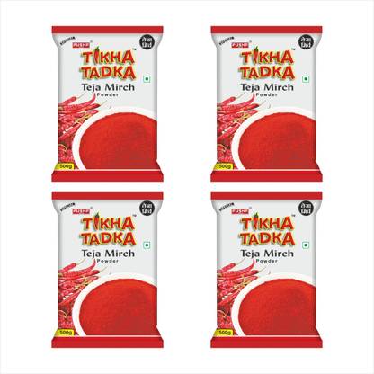 Pushp Brand Tikha Tadka Chilli / Mirch Powder Extra Spicy for Sabzi,Dal Fry,Everyday Cooking Combo
