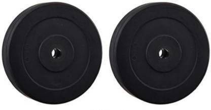 Kiraro 4Kg x2pcs Good Quality Rubber Plates With 28mm Hole For Home/Commercial Gym (8Kg) Black Weight Plate